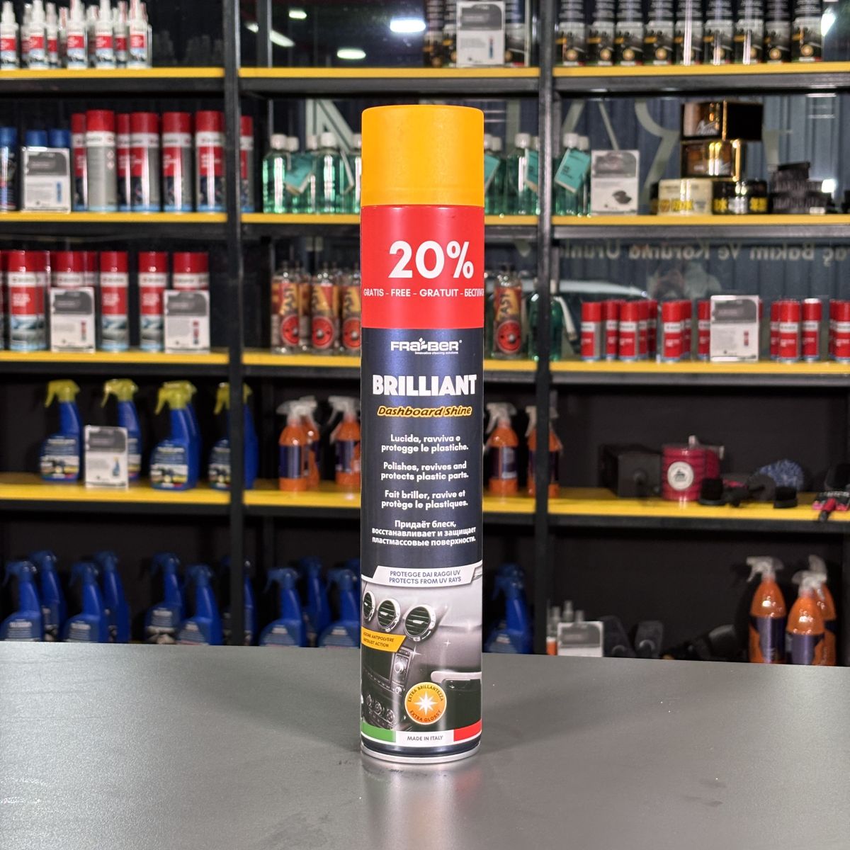 Fra-Ber Brilliant Aerosol Plastik, Vinil Ahşap İçin Koruyucu Cila 750ML.