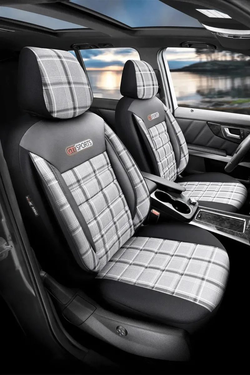 Otom GTI GRİ Çizgili Araç Koltuk Kılıfı