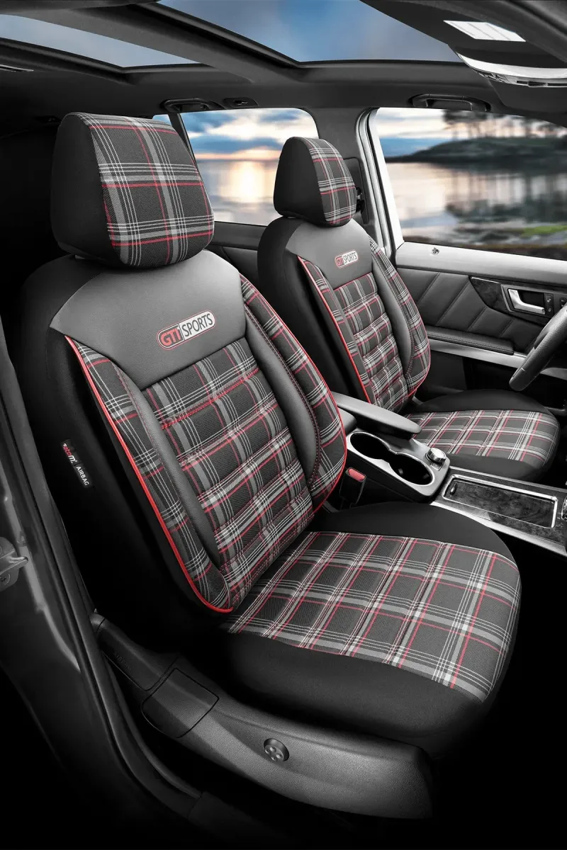 Otom GTI Kırmızı Çizgili Araç Koltuk Kılıfı